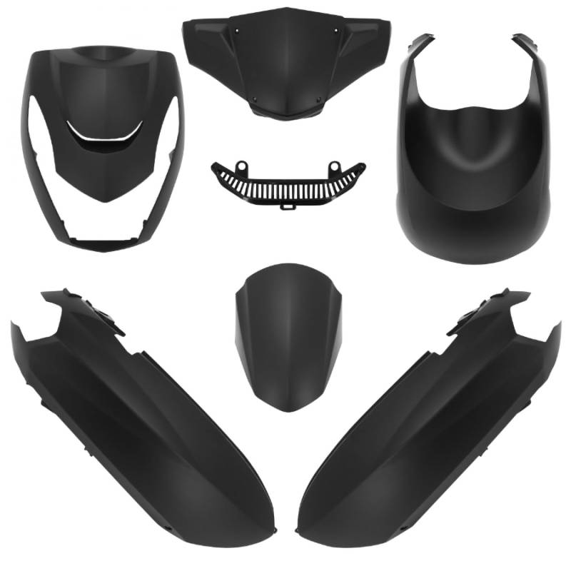 Peugeot 50 Kisbee 2010-2017 Scooter Verkleidungsset P2R 6-teilig / schwarz matt Neuware von P2R