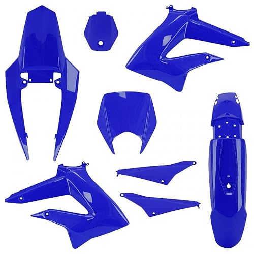 Verkleidungs-Set, blau, glänzend, für Motorrad Derbi 50 Senda nach 2011, 8-teilig von P2R