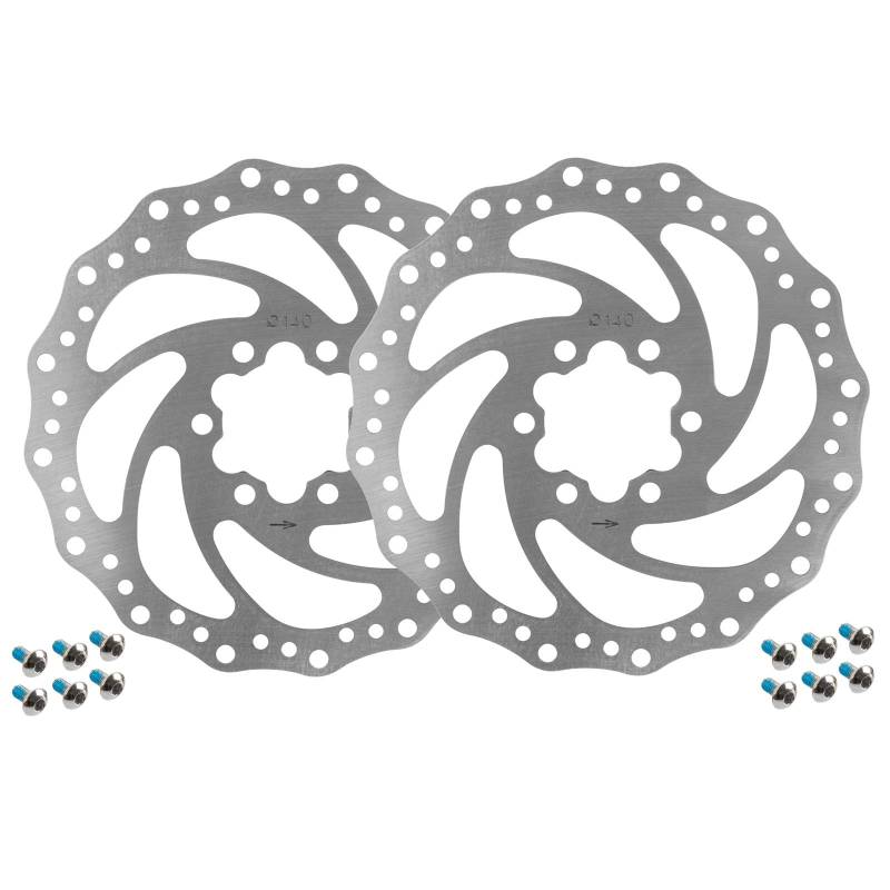 P4B | Fahrrad Bremsscheibe - 6-Loch mit Schrauben | Aus Edelstahl (140 mm Durchmesser / 2x) von P4B