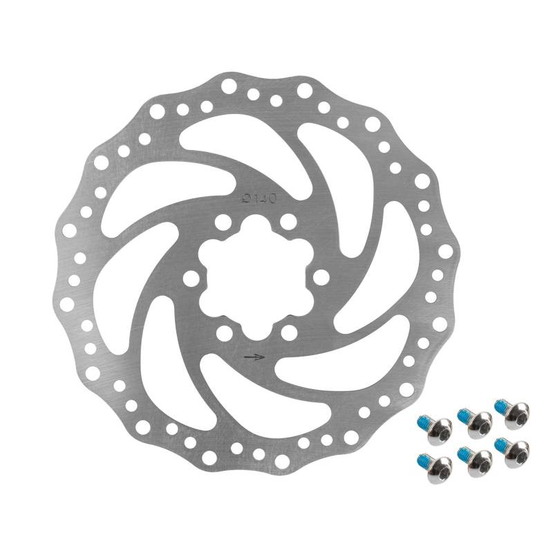 P4B | Fahrrad Bremsscheibe | 140 mm Durchmesser | 6-Loch mit Schrauben | Aus Edelstahl von P4B