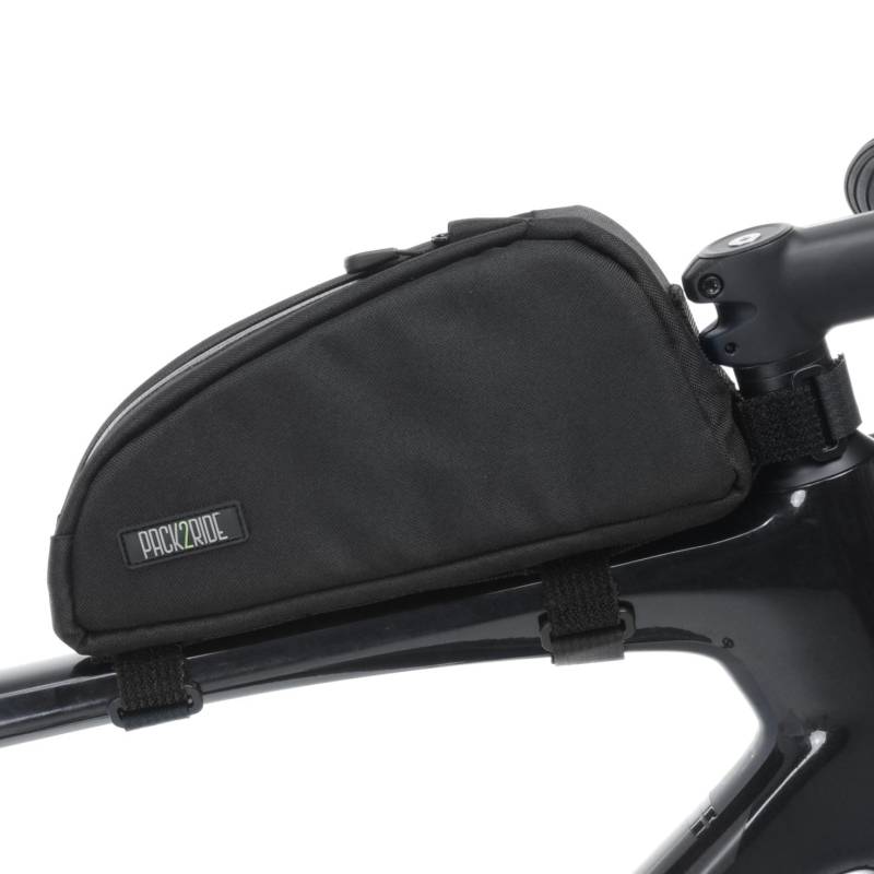 PACK2RIDE Fahrrad Tasche, Wasserabweisend Fahrradrahmentasche, Fahrradzubehör für Gravel, Satteltasche, Fahrrad Lenkertasche, Multifunktional (Schwarz) von PACK2RIDE