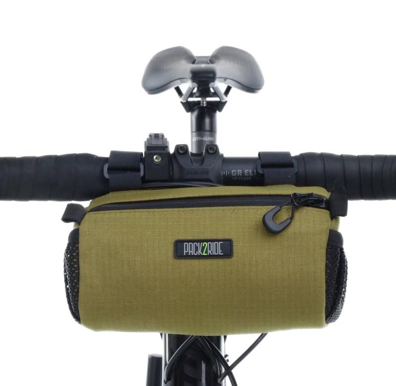 PACK2RIDE Perfecda Fahrradlenkertasche & Fahrradtasche für täglichen Gebrauch, Wasserfestes, strapazierfähiges Cordura-Gewebe - Aufbewahrung, Lenkertasche für Straßen, Schotterfahren (Coyote Braun) von PACK2RIDE