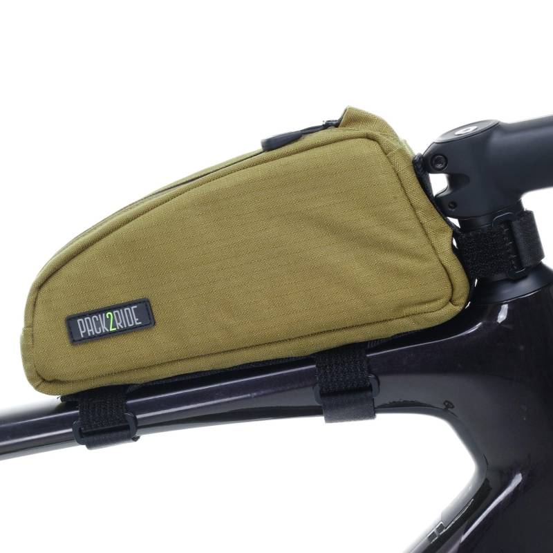 PACK2RIDE Toprock Fahrradrahmentasche - Wasserabweisend, strapazierfähiges Cordura-Gewebe & tägliche Essential Halterung - Oberrohr, Rahmentasche für Straßen & Schotterradsport - Coyote (1 L) von PACK2RIDE