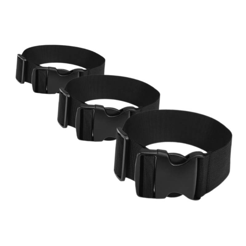 PACKOVE 3St Gepäckband koffergurt gepäckgurt Kofferriemen koffergürtel Kofferbefestigungsgurt Reisegurte für Koffer Ersatz der Rucksackschnalle Kofferbindegurt Riemen mit Clips Nylon Black von PACKOVE