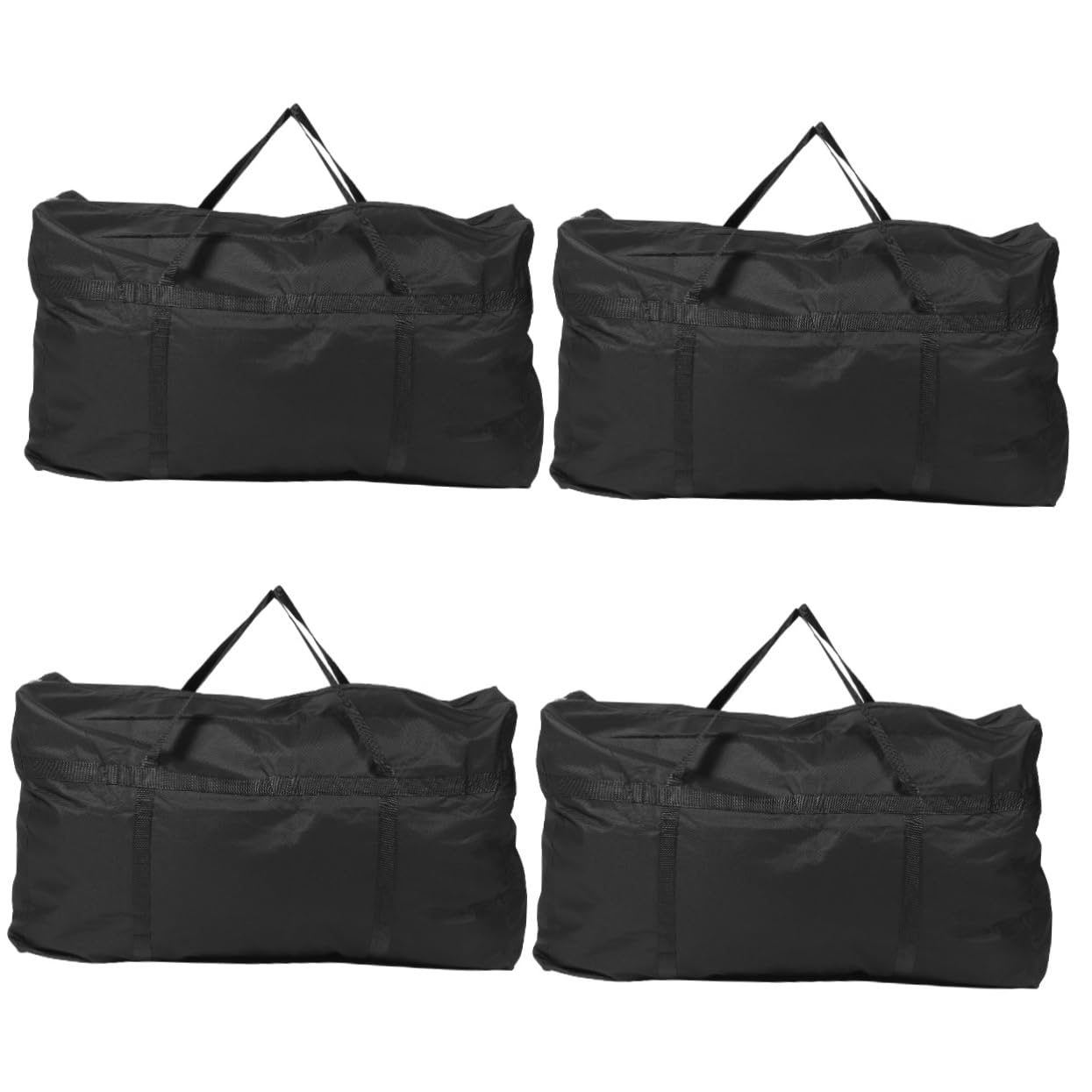 PACKOVE 4 Stück Tröster Tasche schultüte bürotasche reißverschluß Zip tragbare Reisetasche Reise gepäck Tasche Kleider Handtasche Mehrzweck-Umzugstaschen Tasche aus Oxford-Stoff Black von PACKOVE