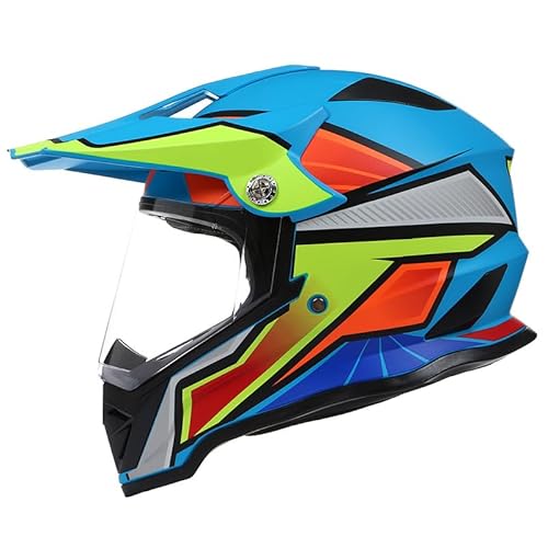 Motocross Helm Damen Herren Full Face MTB Helm Motorradhelm Cross DOT/ECE-Zertifizierter Mit Anti-Fog Sonnenblende Downhill Helm Mopedhelm Schutzhelm Für Cruiser Chopper,Muti-M von PAESCOY