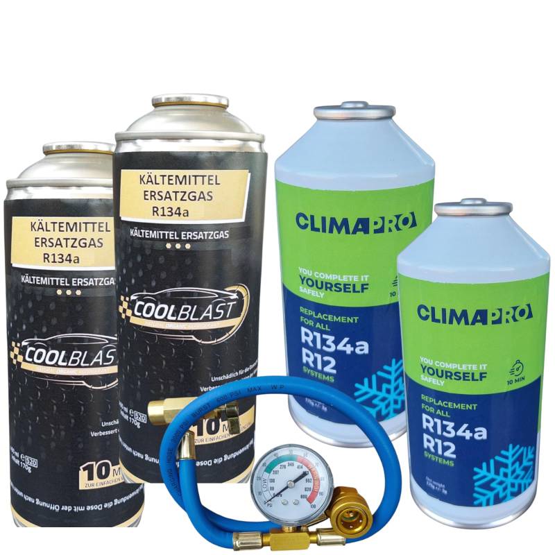 PAG Turbo GmbH CLIMAPRO Ersatz Kältemittel R134a für Auto Klimaanlage 800ml/340g Autoklimaanlage von PAG Turbo GmbH