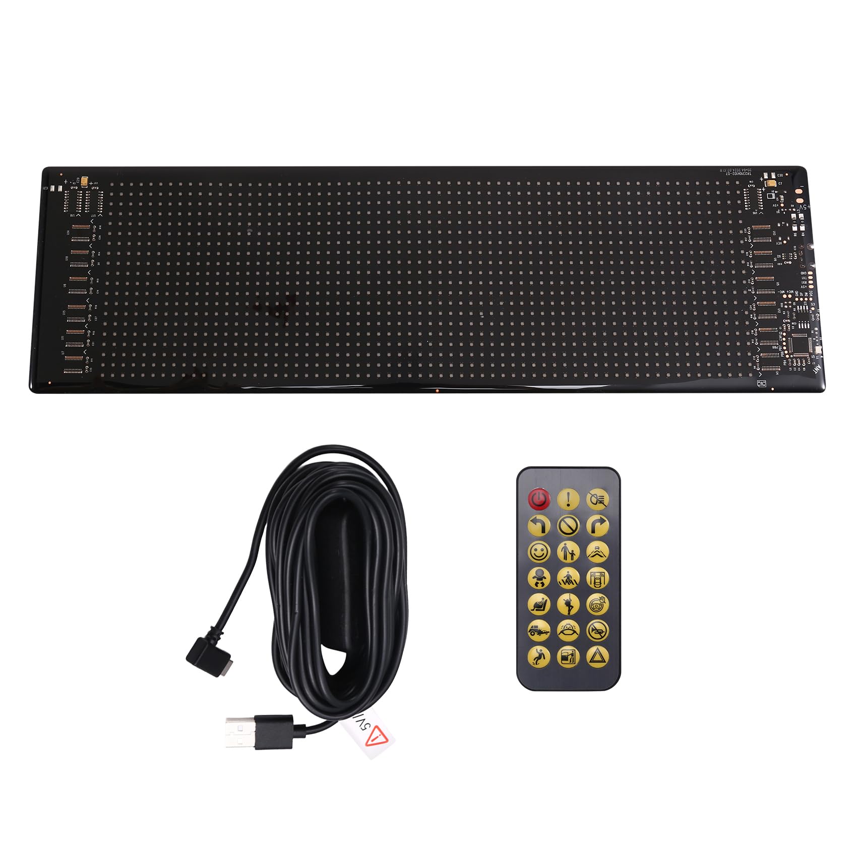 PAGJHRFJG USB Auto Display Bildschirm 20 * 64 LED Matrix Pixel Panel Licht Bluetooth App Autozeichen Animation Programmierbar für Auto von PAGJHRFJG