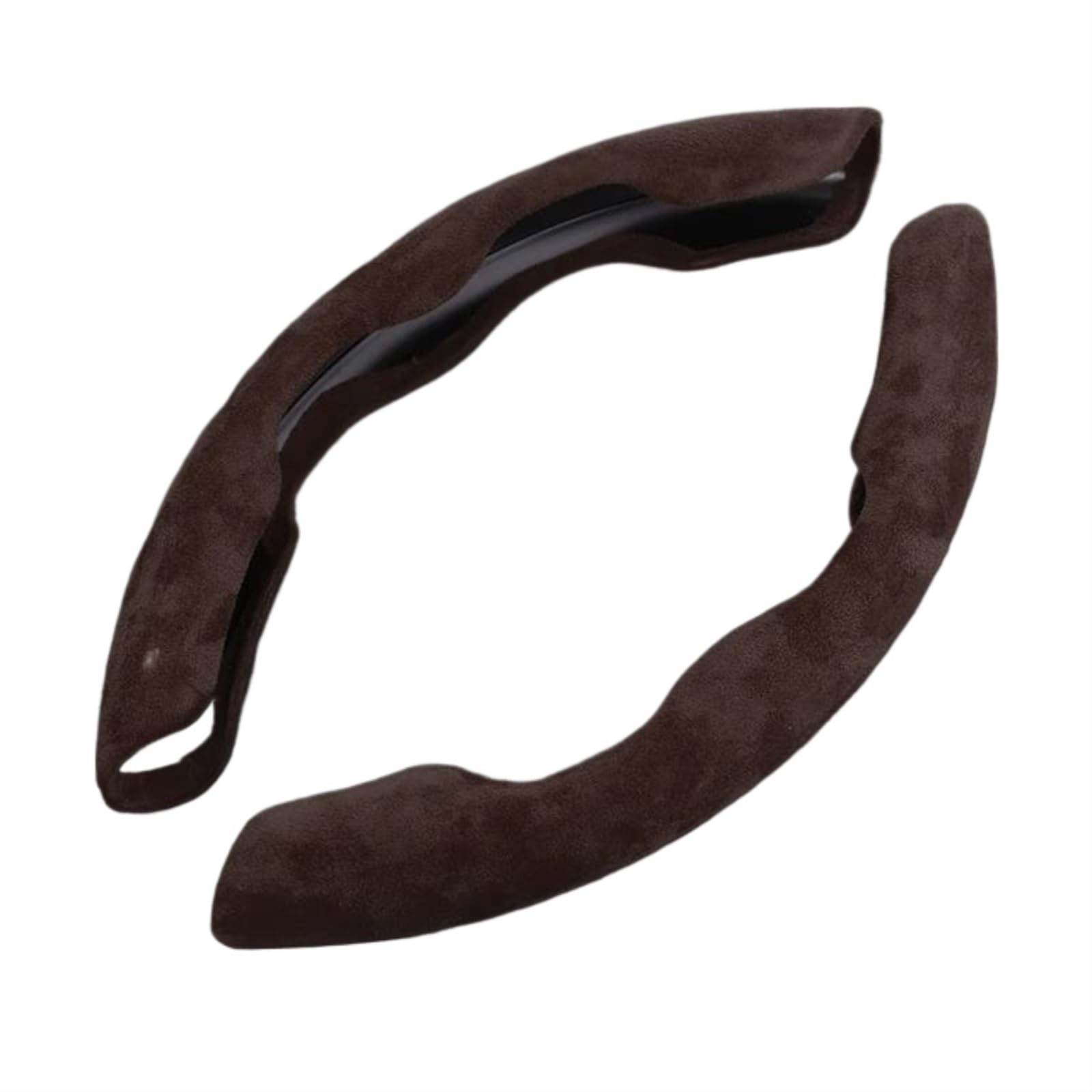 Lenkradschoner Auto Carbon Faser Für Peugeot Für 4008 Für 508L Für 5008 Für 408 Für 2008 Lenkrad Abdeckung Nicht-Slip Grip Lenkradhülle(Brown suede-1pair) von PAKAGVTTB