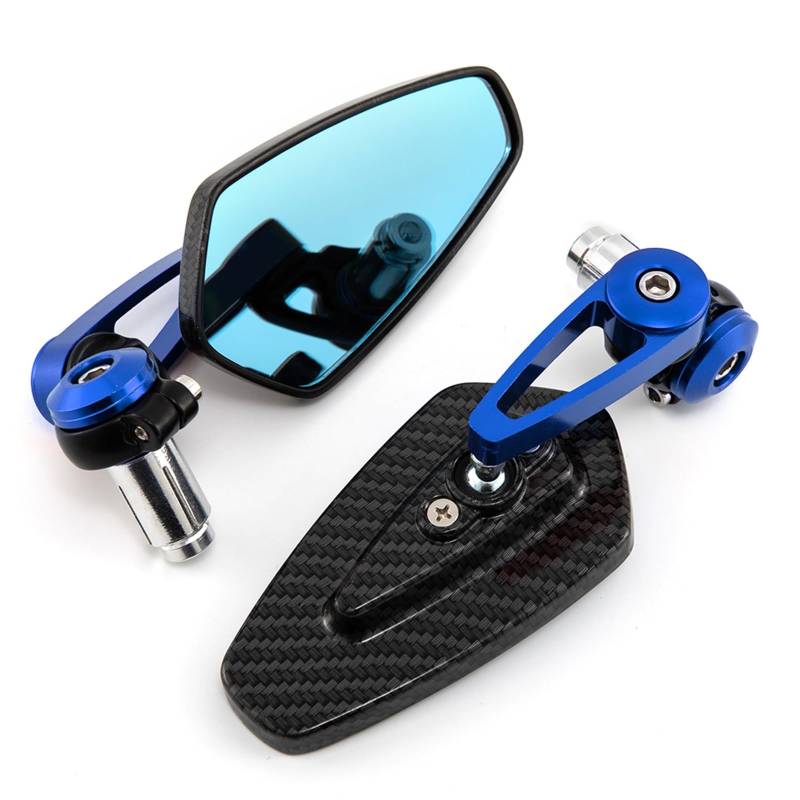 Motorrad Spiegel Universal-Motorrad-Lenker-Seitenrückspiegel 7/8 Zoll 22 Mm Motorrad-Aluminium-Lenkerendspiegel Motorrad Rückspiegel(Blue) von PAKAGVTTB