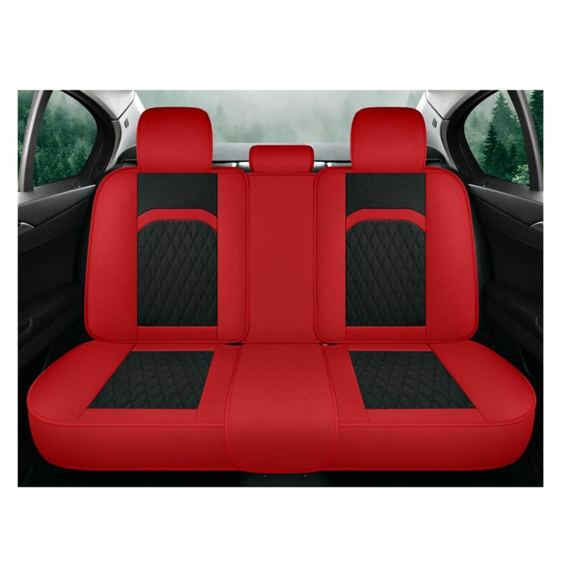 PAKAGVTTB Sitzbezüge Flachs Vorne Hinten Auto Sitz Abdeckung Für Hyundai Für Tucson Für Accent Für Kona Für Getz Für Ix35 Auto Zubehör Vordersitzbezüge(Black Red Rear) von PAKAGVTTB