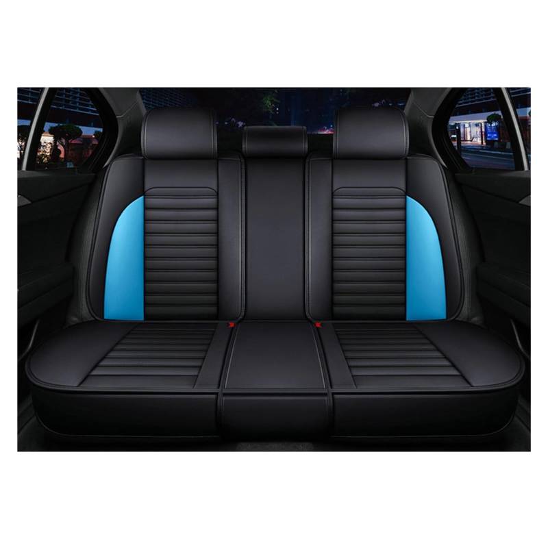 PAKAGVTTB Sitzbezüge Leder-Autositzbezug für Dodge Journey für Ladegerät für Challenger Ram Caliber Aittitude für Caravan Avenger Universal-Innenausstattung Vordersitzbezüge(Blue Rear) von PAKAGVTTB