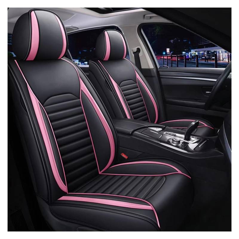 PAKAGVTTB Sitzbezüge Leder-Autositzbezug für Dodge Journey für Ladegerät für Challenger Ram Caliber Aittitude für Caravan Avenger Universal-Innenausstattung Vordersitzbezüge(Pink Front) von PAKAGVTTB