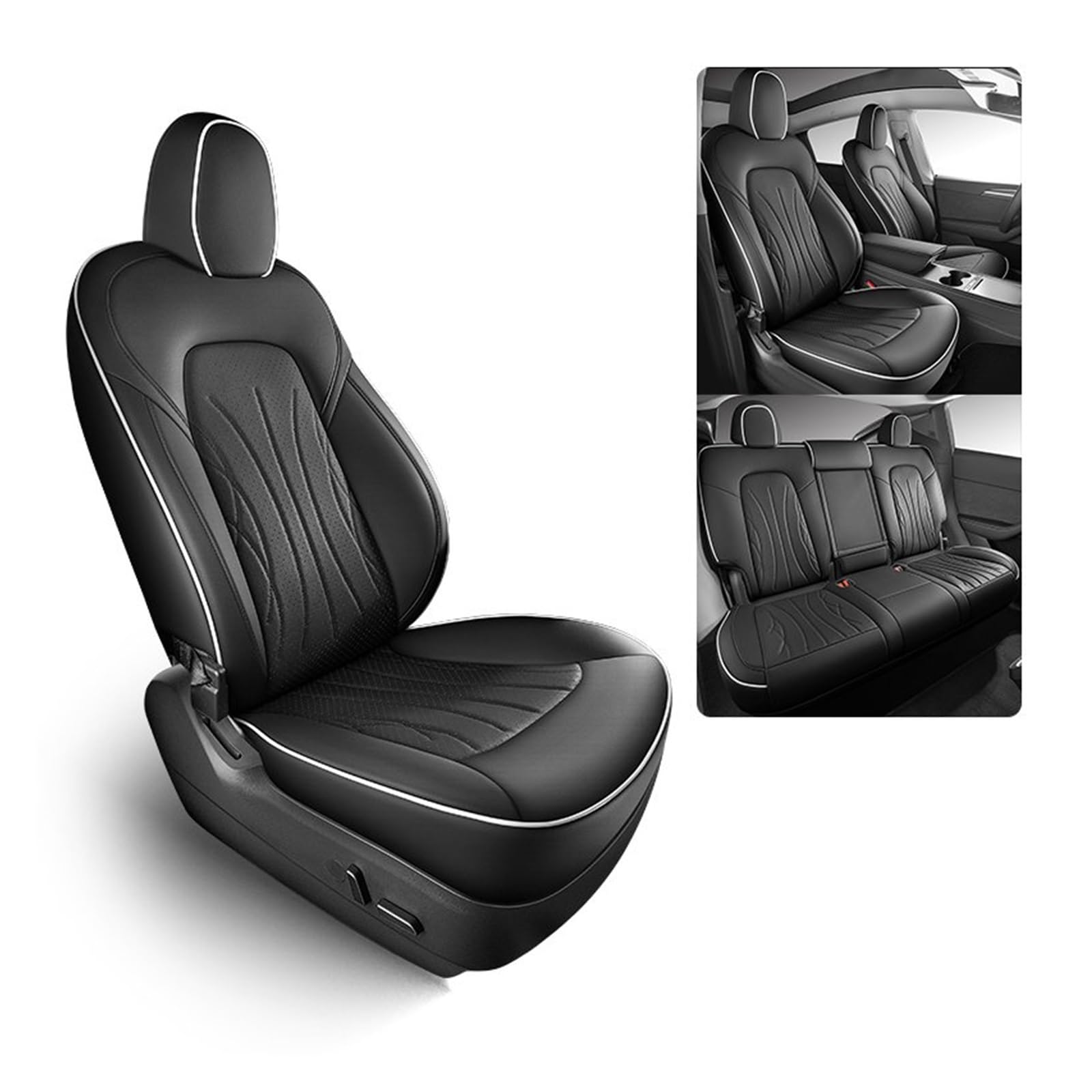 PAKAGVTTB Sitzbezüge Leder Custom Autositzbezüge Komplettset für Toyota für Corolla E150 2007 2008 2009 2010 2012 2013 Auto Innenschutz Zubehör Vordersitzbezüge(5 PCS 1) von PAKAGVTTB