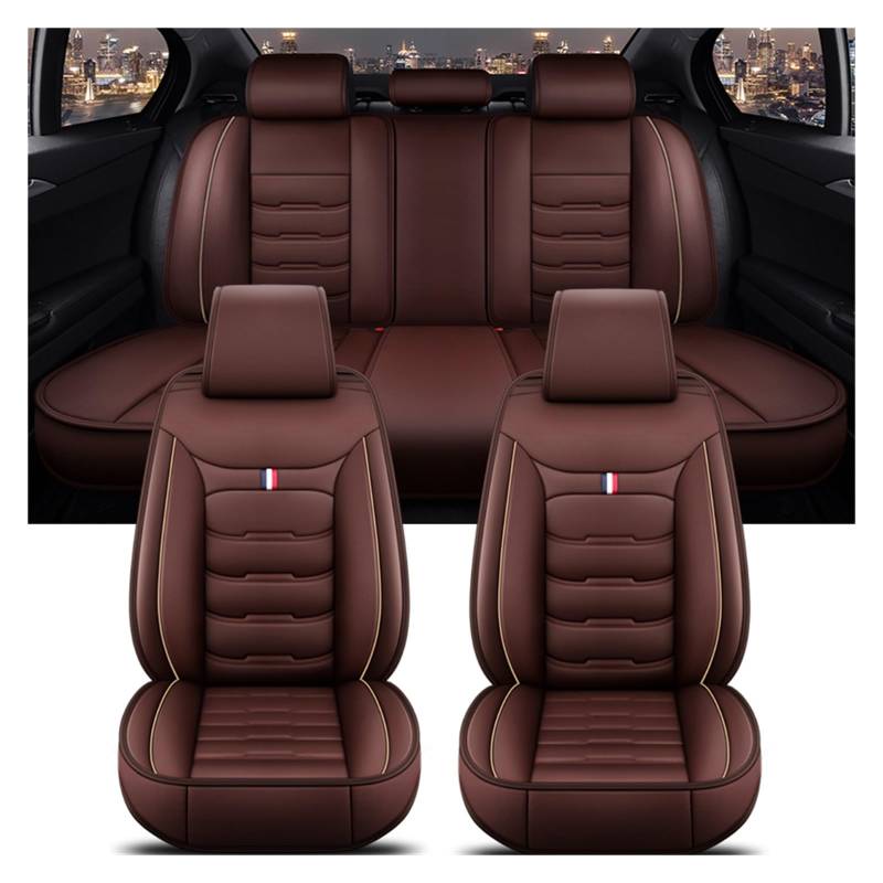 PAKAGVTTB Sitzbezüge Universal Auto Sitzbezug Für MG Alle Auto Modelle ZS EV GT EHS RX5 MG4 Mulan MG5 Marvel R MG6 Auto Zubehör Innen Vordersitzbezüge(Coffee 5 Seat) von PAKAGVTTB