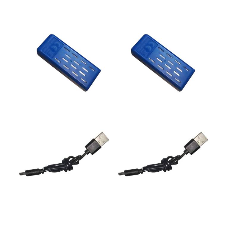 PAKARCBOX 2PCS 3.7V Akkus und 2PCS USB-Ladegerätes für M1 Drohne von PAKARCBOX