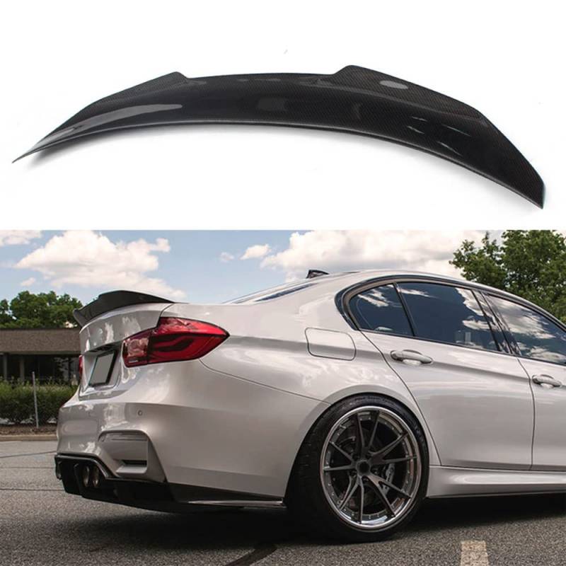 PAKCEEINC Auto Carbon Heckspoiler ABS Heckspoiler Flügel, Für BMW F30 3 Series 320i 318d 316d 328i 335i Saloon 2012-2018 Lippe Wing Spoiler Styling Modification Zubehör von PAKCEEINC