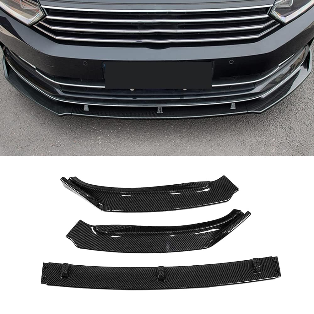 Auto Frontlippe Spoiler für VW Passat B8 2015-2022 Frontstoßstange Lippe Frontspoiler Auto Styling Zubehör.,B-Carbon Fiber von PAKJEL