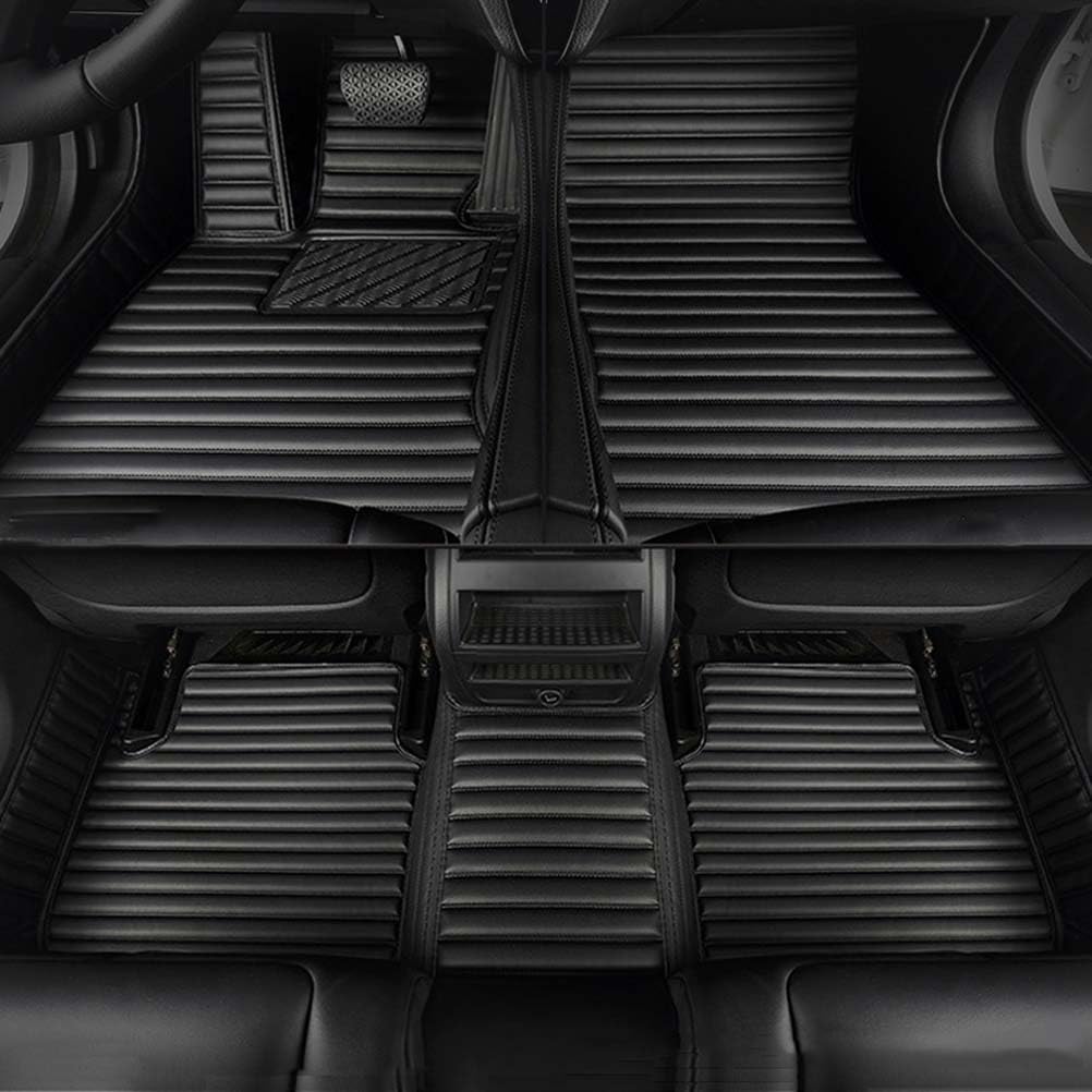 Auto-Fußmatten für Mitsubishi Outlander 7 Seats 2016 2017 2018, Leder-Auto-Schutzpolsterboden, Automatten, wasserdichtes, rutschfestes Fußpolster,Black von PALANK