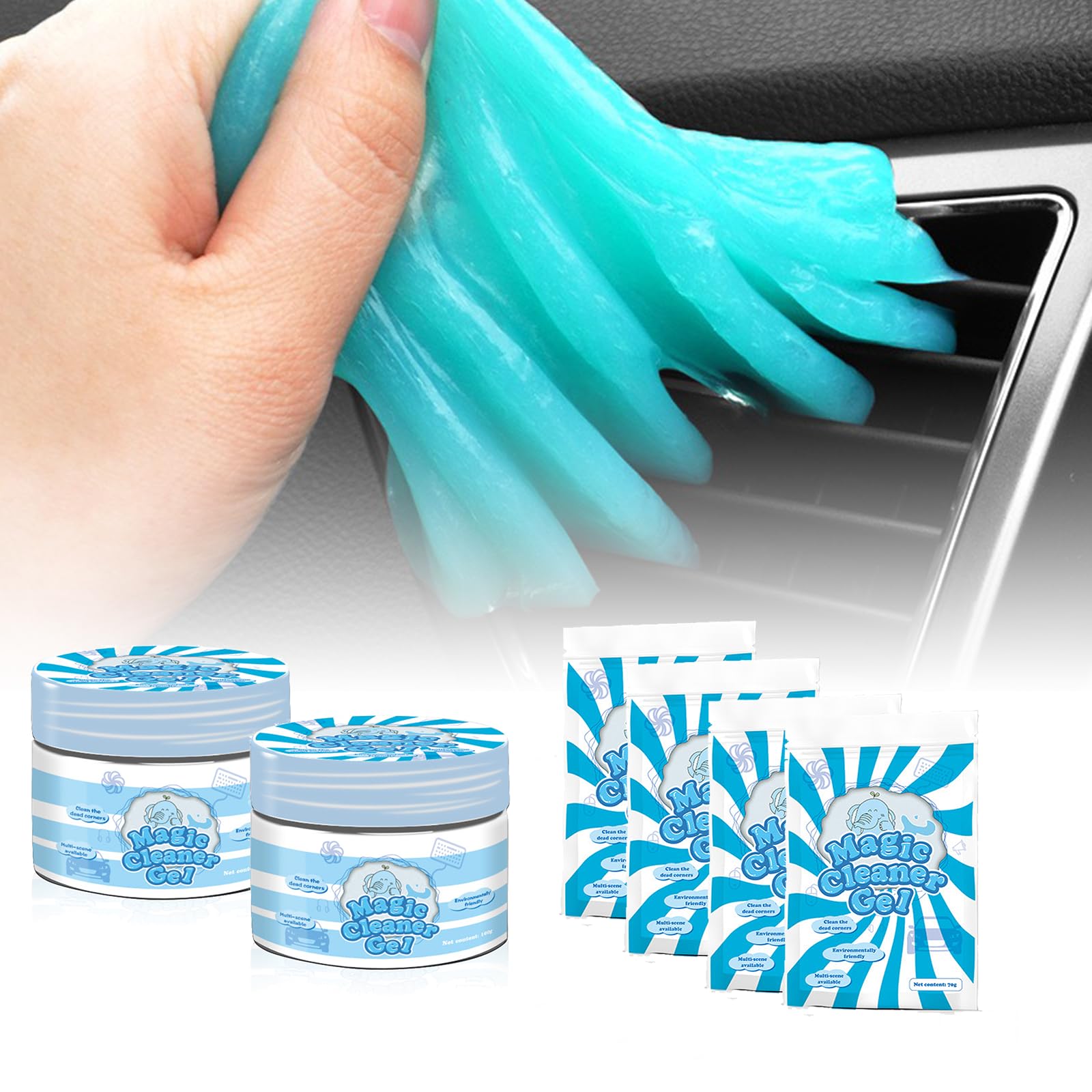 PALUDO Auto Innenraum Reiniger Gel Kit, 6Pcs Reinigungknete Auto Reinigungsset mit Duft, Tastatur Reinigung, Pc Reinigungsgel, büro Gadgets, Auto Reinigung Zubehör von PALUDO