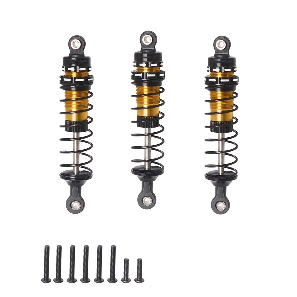 Palumma RC Fahrzeug-Stoßdämpfer-Sets für Tamiya 1/10 Hotshot II 2024 4WD RC Auto, 3 Stück Aluminium-Stoßdämpferdämpfer für Tamiya 1/10 Hotshot II 2024 4WD RC von PALUMMA