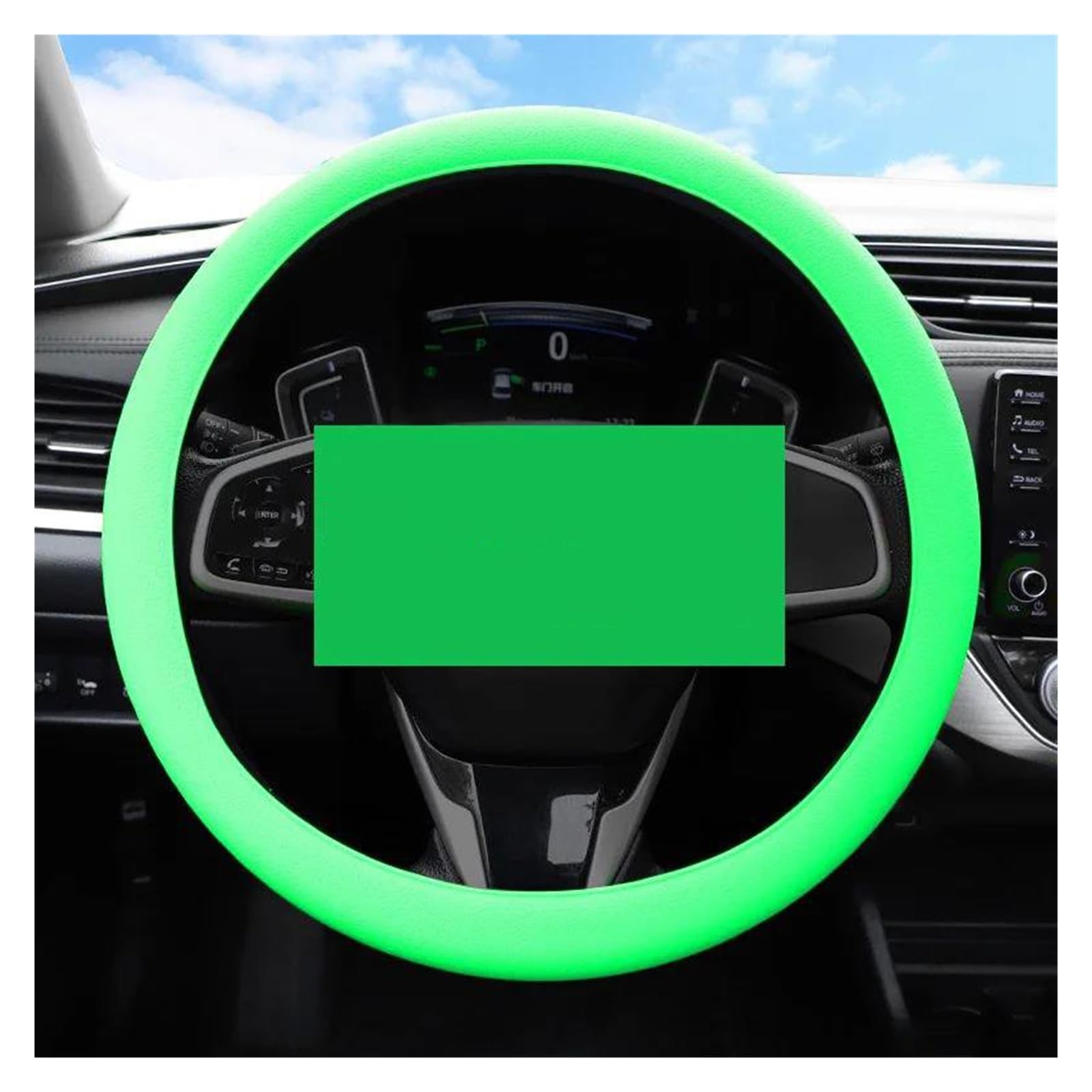 Lenkradschutz Auto-Lenkradabdeckung Auto-Griff-Griffabdeckung Silikon-Schutzhülle Innenzubehör Universell Auto Lenkradbezug(Fluorescent green) von PAMEHRU
