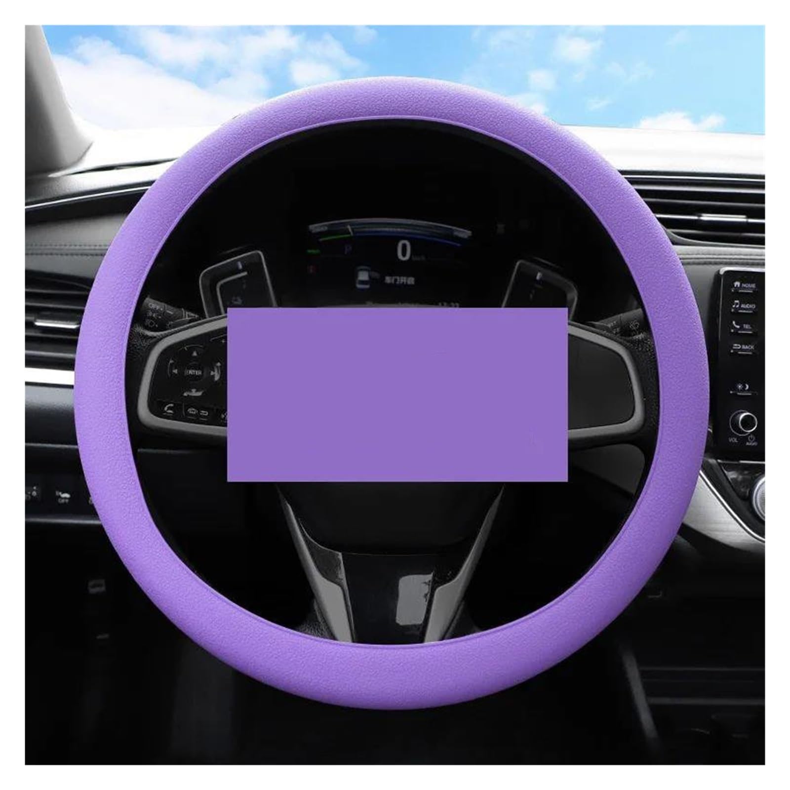 Lenkradschutz Auto-Lenkradabdeckung Auto-Griff-Griffabdeckung Silikon-Schutzhülle Innenzubehör Universell Auto Lenkradbezug(Purple) von PAMEHRU