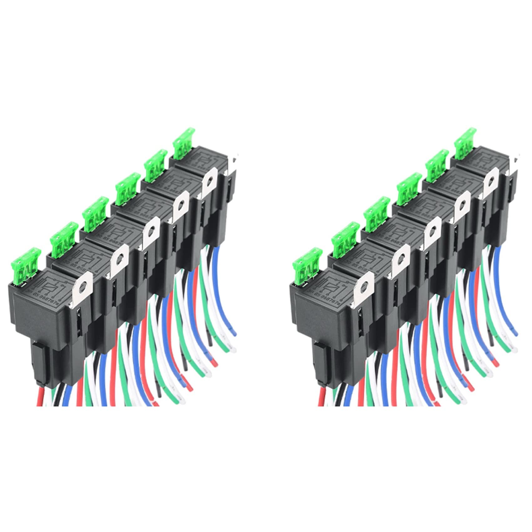 PAMENET 12 STÜCKE 5-Pin SPST Automobil Elektrisches Relais 12V 30A Auto Sicherung Relais Schalter Kabel Baugruppe von PAMENET