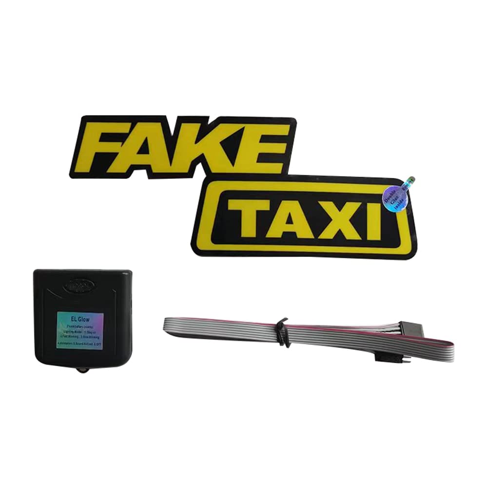 PAMENET 1Set Lustiges Taxi-Fenster-Auto-Glühpaneel Windschutzscheibe Gelb für Dekoratives Styling mit Leuchtenden LED von PAMENET