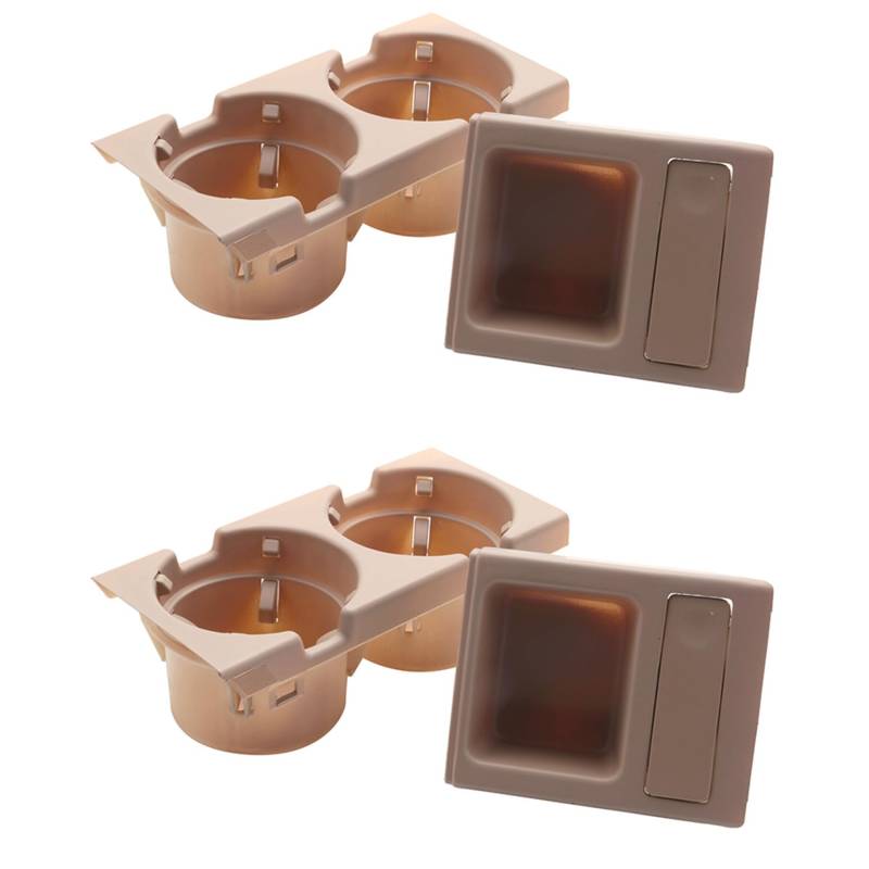 PAMENET 2 x Auto-Mittelkonsole Wasserbecherhalter Getränkeflaschenhalter Münzablage für 3er-Serie E46 318I 320I 98-06 Beige von PAMENET