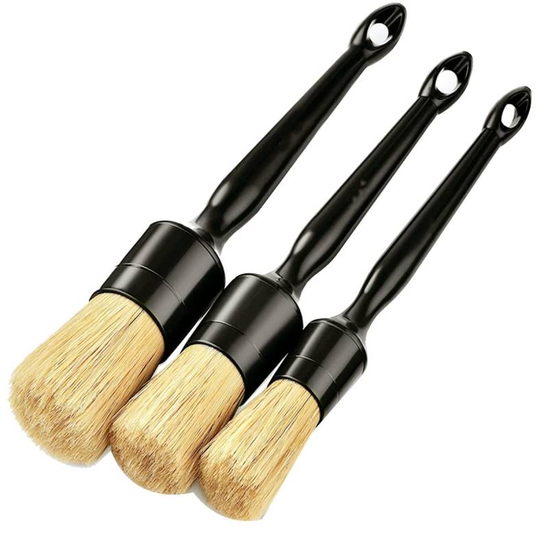 PAMENET 3PCS Car Exterior Interior Detail Brush Haarborstenbürsten für Die Autoreinigung Armaturenbrett-Reinigungsbürste von PAMENET