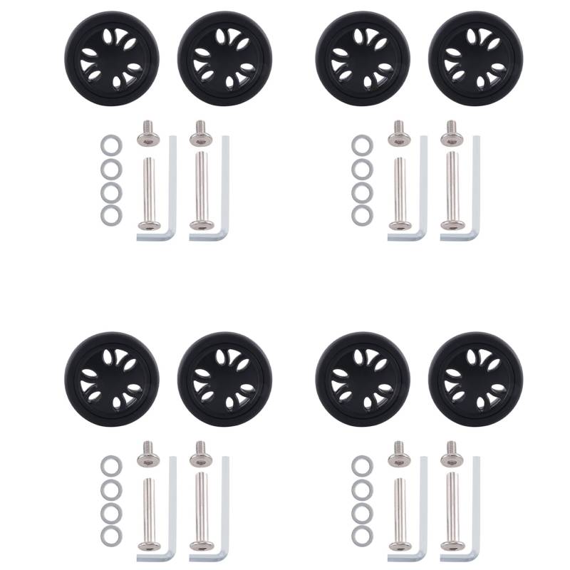 PAMENET 4 x 50 mm x 15 mm Gepäck-, Ersatzrollen, PU-Rollen, Koffer-Ersatzräder von PAMENET