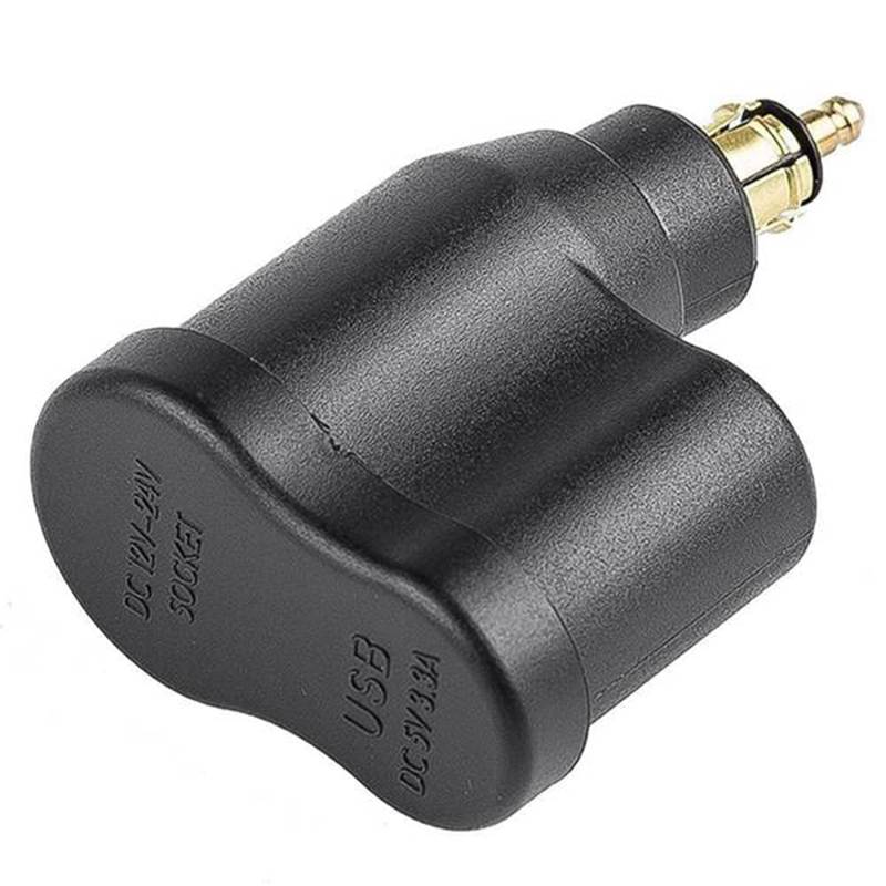 PAMENET DIN-Stecker 3,3 A, Adapter für Motorrad, Dual-USB-Stecker, wasserdicht, für R1200GS R1250GS F800GS F700GS von PAMENET