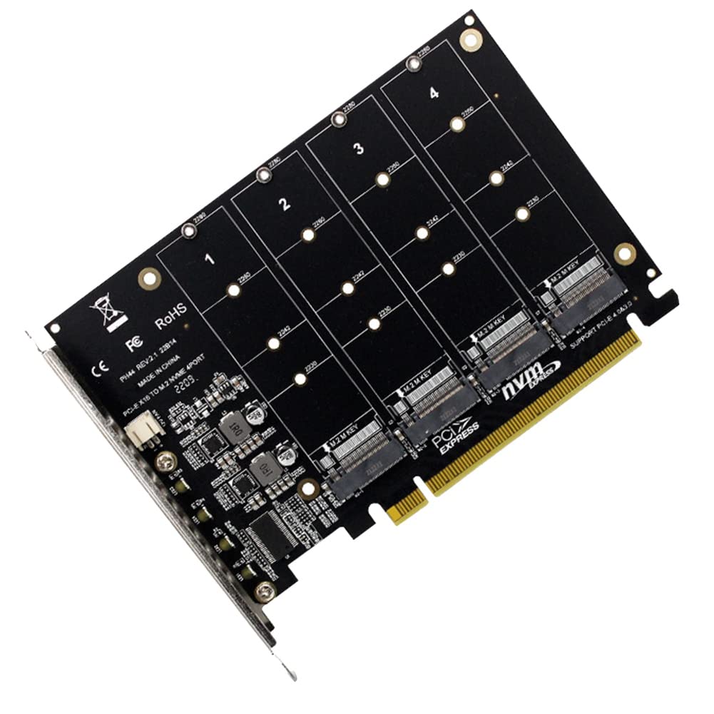 PAMENET PH44 NVMe 4-Disk Array Card PCI-E Card Signal Splitting Expansion Card NVMe PCIe 4.0 3.0 X16 Split Cards von PAMENET