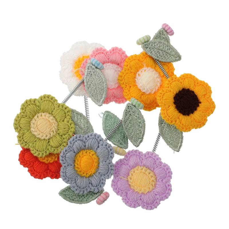 PAMINGONO 1 Satz Autoschmuck Bastelset Deko Blumenfiguren Armaturenbrett Zubehör Autozubehör Einweihungsgeschenk Blumenminiaturornament Gehäkelte Sonnenblumenpflanze Im Topf Stoff von PAMINGONO