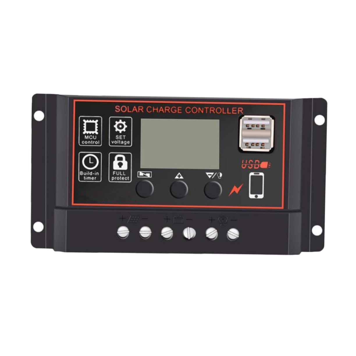 PAMINGONO 30A 12V/24V Solar Panel Controller Mit LCD Display Und Dual USB Anschlüssen Intelligenter Solarregler Für Effizientes Laden Von Batterien Und Solar Generatoren von PAMINGONO