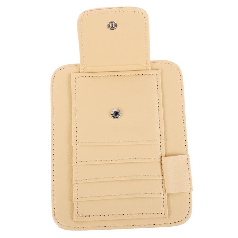 PAMINGONO Inhaber Eines Autotickets Auto Visier Kartensteckplatz Im Auto Autotür-Organizer Visier-Organizer Auto Organizer Für Sonnenbrillenetuis Mit Visier Auto Bild Halter Beige Pu von PAMINGONO