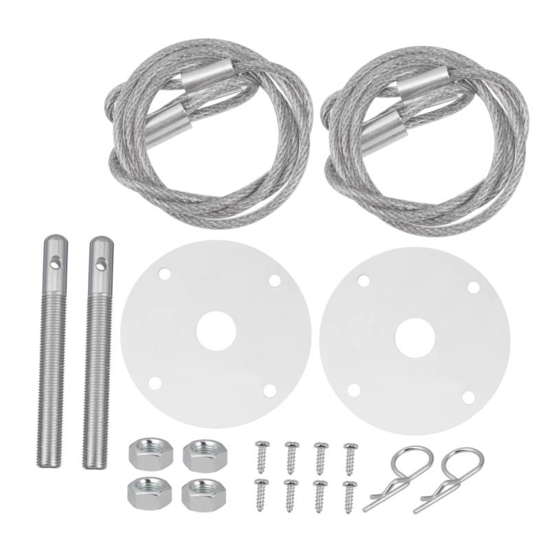 PAMINGONO Motorhaube Schloss Kit Mit Hook Pin Und Pin Platte Schnelles Und Sicheres Bonnet Lock Für Auto Tuning Und Rennsport Silberfarben von PAMINGONO