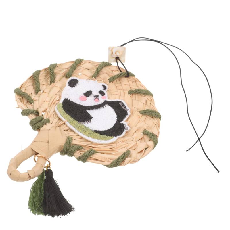 PAMINGONO Panda-Auto-Kleiderbügel handwermer spätzle frisch Niedlicher Panda Autodekoration accessories auto car accessory auto Panda für Autospiegel Panda-Verzierung Bambus weben von PAMINGONO