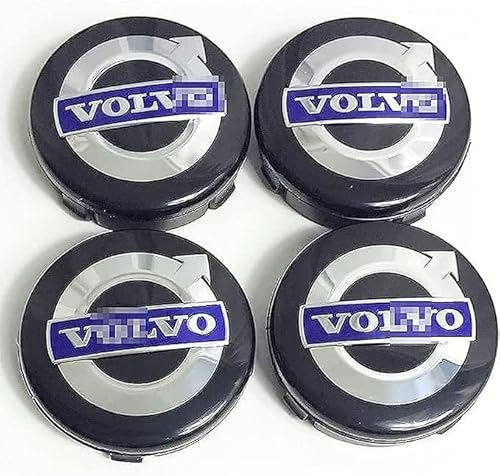 4pcs Car Radnabenkappen Hub Centre Caps, für Volvo C70 S60 V60 V70 S80 XC90 57/70mm Kit Wasserdicht Abzeichen Wheel schmücken, Auto Styling Zubehör,70mm von PANDD