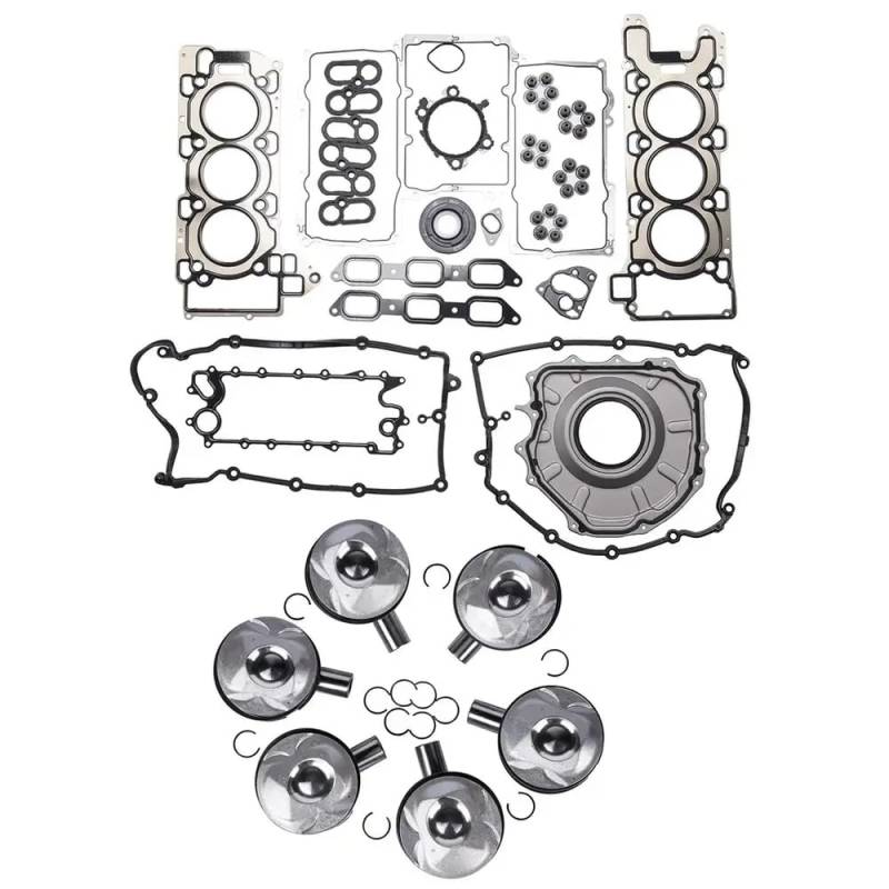 Kolbenbaugruppe mit Ringen und Dichtung Kompatibel mit kompatible 3,0L-V6-Motoren in XE F-Typ und Modellen von PAQtnR