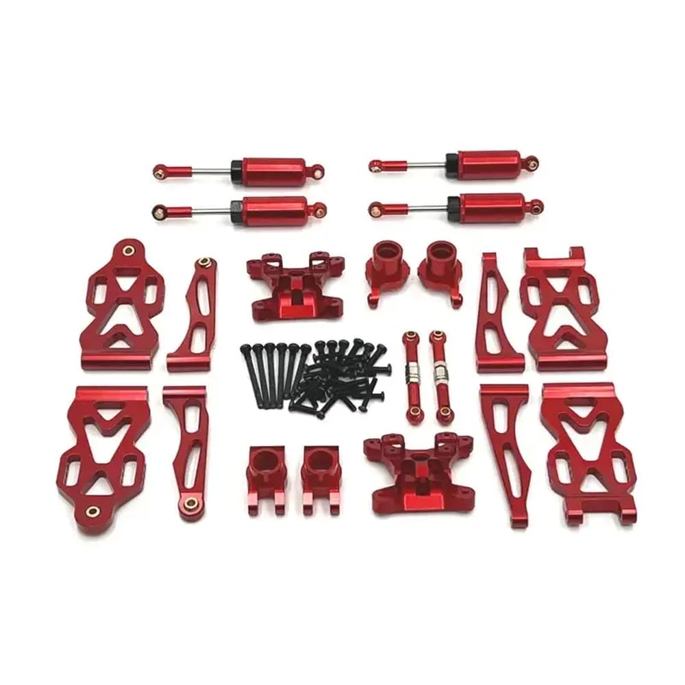 Metall-Lenkbecher und Querlenker, Radsitz-Set, kompatibel mit kompatiblen RC-Autos 16101 16102Pro 16103 (rot) von PAQtnR