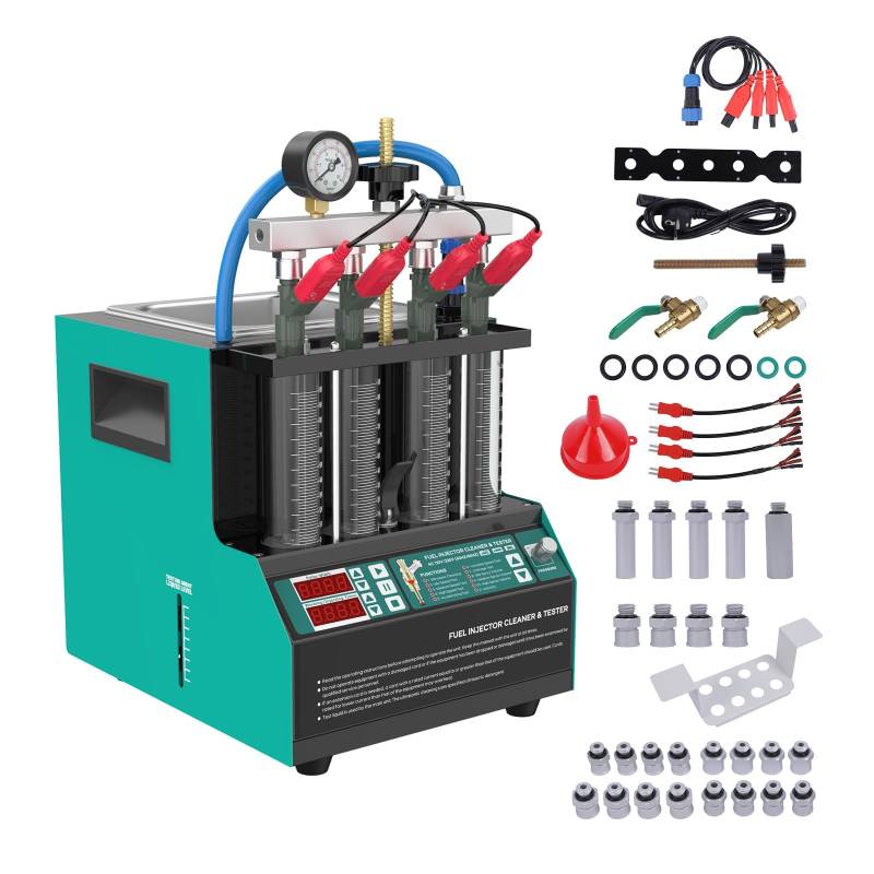 PARAOUTIL 220V Ultraschall Injektor Einspritzdüsen Prüfgerät - Kfz Injektoren Reiniger Prüfer mit LED-Anzeige Automotive 4 Zylinder Injektoren Reiniger Prüfer für Autos Motorrädern von PARAOUTIL