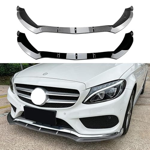 Auto Frontlippe Frontspoiler,für Mercedes-Benz C-Class W205 C180 C200 C260 2015-2018 AMG,Frontlippe Spoiler Protector Splitter Kit,A von PAREKS