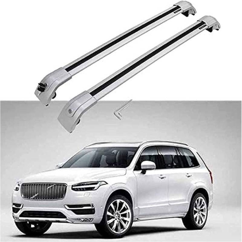 2 Stück Auto Dachträger für Volvo XC90 2015-2020, Aluminium Dachgepäckträger Querträger Relingträger Gepackträger Fahrradträger Auto Zubehör von PARREN