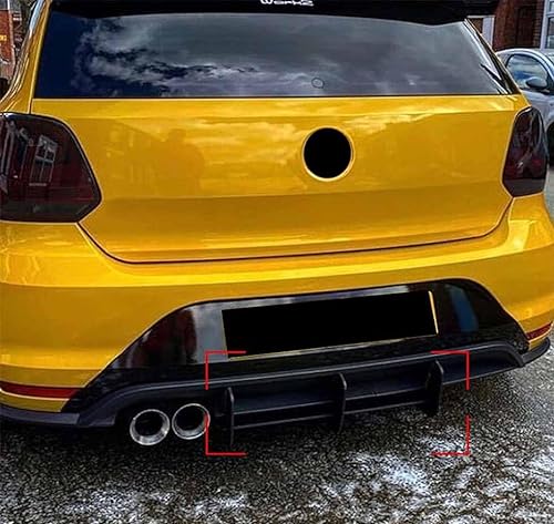 Auto Heckdiffusor Für V-W Polo GTI 2011-2018, ABS Heckstoßstange Diffusor Spoilerlippenflügel Splitter High Performance Zubehör von PARREN