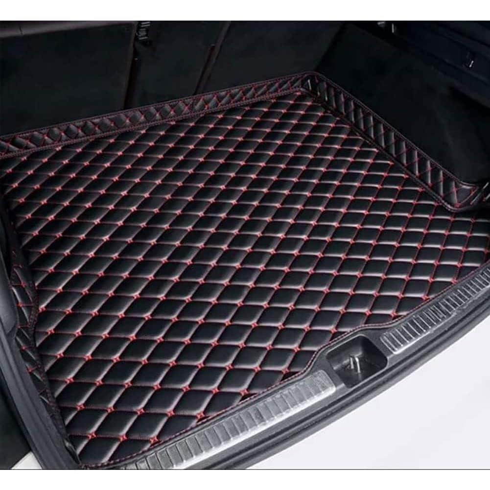 Auto Leder Kofferraummatte Kofferraumwanne für Opel Mokka X 2016-2019, Antirutschmatte Kofferraum Schutzmatten Laderaummatte Cargo Teppich AutozubehöR,B/Black-Red von PARREN