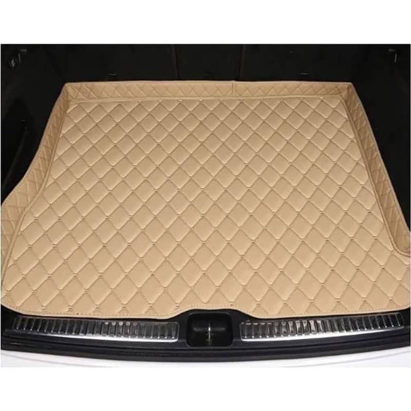 Auto Leder Kofferraummatte Kofferraumwanne für Volvo XC60 I 2008-2013, Antirutschmatte Kofferraum Schutzmatten Laderaummatte Cargo Teppich AutozubehöR,F/Beige von PARREN