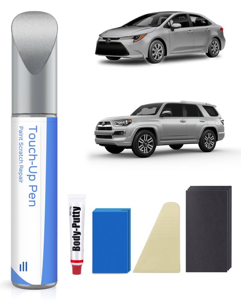 1F7 Classic Silver Metallic Lackstift Kit für Toyota – Exakte Übereinstimmung für Chips und Kratzer von PARTS4EV