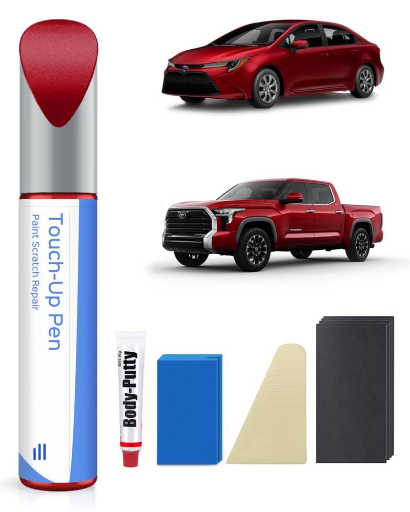 3R3 Barcelona Red Pearl Lackstift Kit für Toyota – Exakte Übereinstimmung für Chips und Kratzer von PARTS4EV